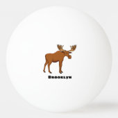 Funny moose cartoon illustratie pingpongbal (Achterkant)