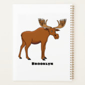 Funny moose cartoon illustratie planner (Achterkant)