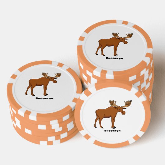 Funny moose cartoon illustratie poker chips (Opstapeling)