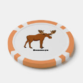 Funny moose cartoon illustratie poker chips (Enkel)