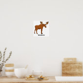 Funny moose cartoon illustratie poster (Keuken)