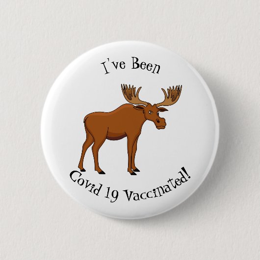 Funny moose cartoon illustratie ronde button 5,7 cm (Voorkant)