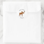 Funny moose cartoon illustratie ronde sticker (Tas)