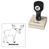 Funny moose cartoon illustratie rubberstempel (Gestempeld)