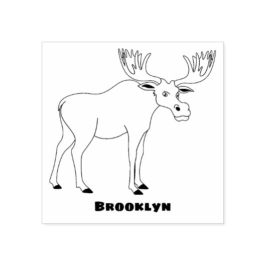Funny moose cartoon illustratie rubberstempel (Afrduk)