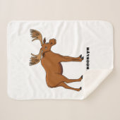 Funny moose cartoon illustratie sherpa deken (Voorkant (horizontaal))