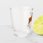 Funny moose cartoon illustratie shot glas (Links)