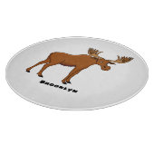 Funny moose cartoon illustratie snijplank (Hoek)