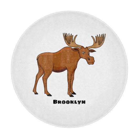 Funny moose cartoon illustratie snijplank (Voorkant)