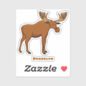 Funny moose cartoon illustratie sticker (Vel)