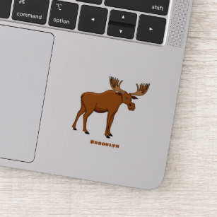 Funny moose cartoon illustratie sticker