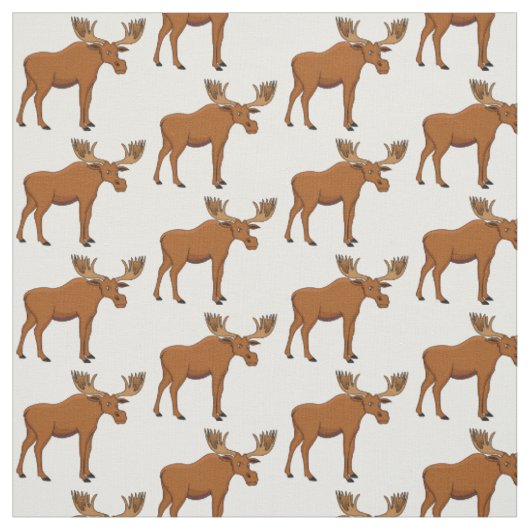 Funny moose cartoon illustratie stof (Swatch)