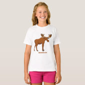 Funny moose cartoon illustratie t-shirt (Voorkant volledig)