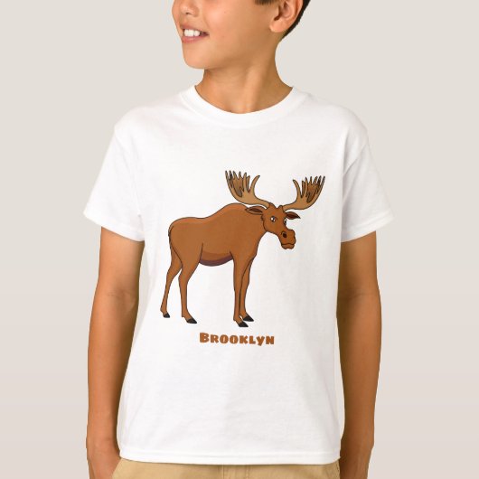 Funny moose cartoon illustratie t-shirt (Voorkant)