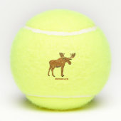 Funny moose cartoon illustratie tennisballen (Achterkant)