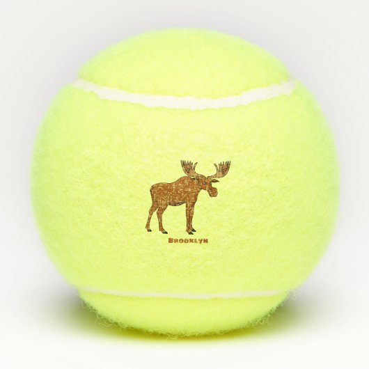 Funny moose cartoon illustratie tennisballen (Achterkant)