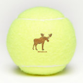 Funny moose cartoon illustratie tennisballen (Voorkant)