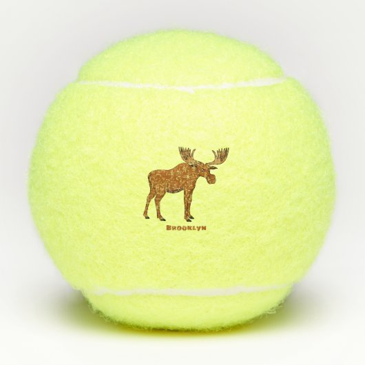 Funny moose cartoon illustratie tennisballen (Voorkant)