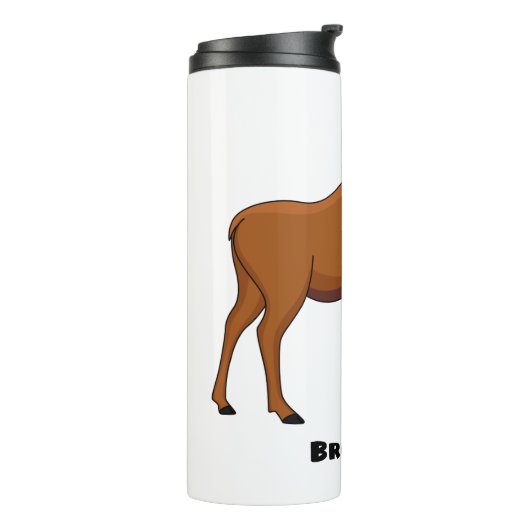 Funny moose cartoon illustratie thermosbeker (Gedraaid links)