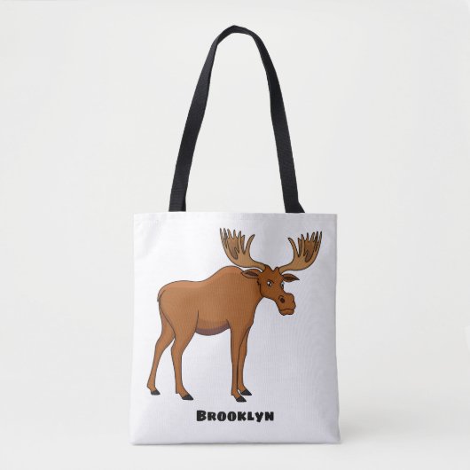 Funny moose cartoon illustratie tote bag (Voorkant)