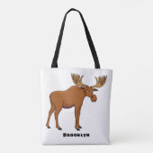 Funny moose cartoon illustratie tote bag (Achterkant)