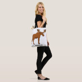 Funny moose cartoon illustratie tote bag (Op model)