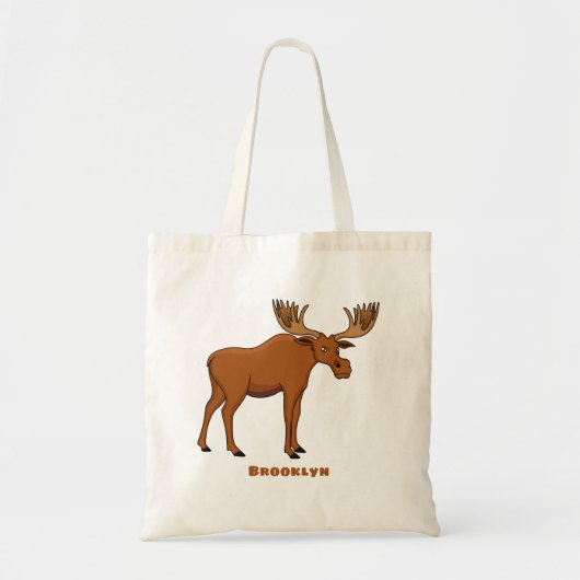 Funny moose cartoon illustratie tote bag (Voorkant)