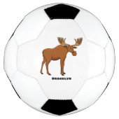 Funny moose cartoon illustratie voetbal (Voorkant)