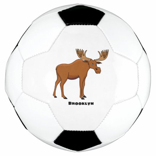 Funny moose cartoon illustratie voetbal (Voorkant)