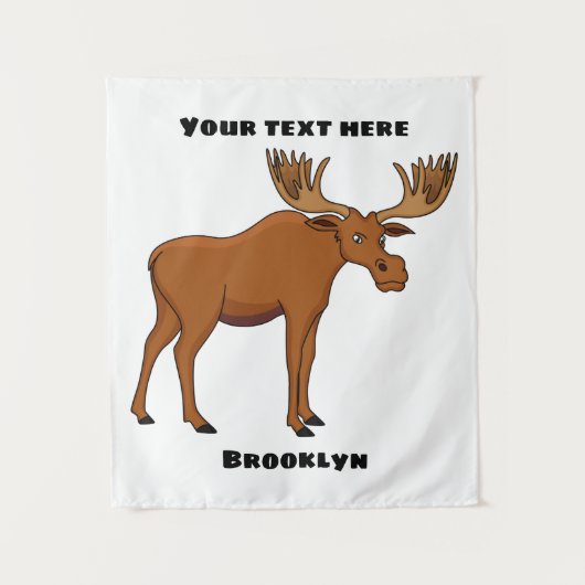 Funny moose cartoon illustratie wandkleed (Voorkant)