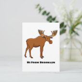 Funny moose cartoon illustration briefkaart (Staand voorkant)