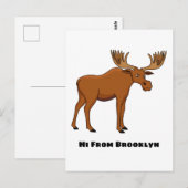 Funny moose cartoon illustration briefkaart (Voorkant / Achterkant)