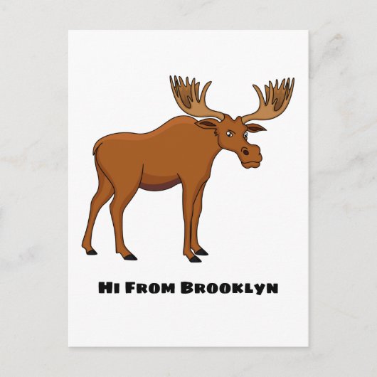 Funny moose cartoon illustration briefkaart (Voorkant)