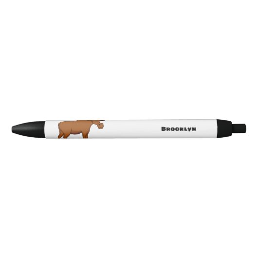 Funny moose cartoon illustration zwarte inkt pen (Voorkant)