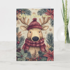 Funny Moose Christmas Kaart