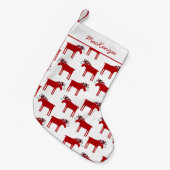 Funny Moose Custom Name Kleine Kerstsok (Voorkant (Hangend))