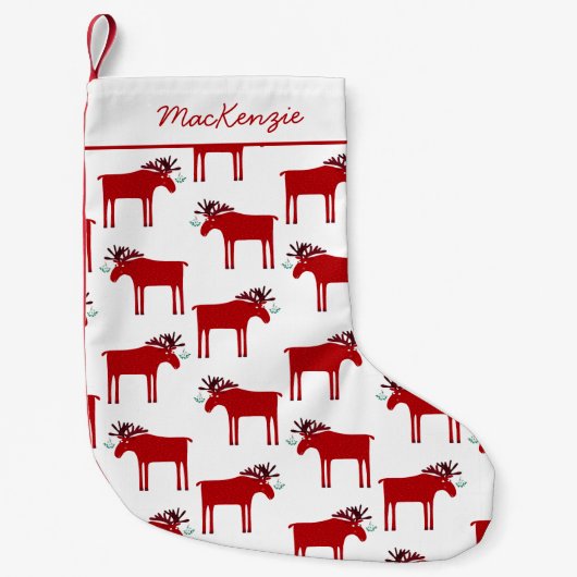 Funny Moose Custom Name Kleine Kerstsok (Voorkant)