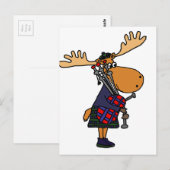 Funny Moose die Bagpipes speelt Briefkaart (Voorkant / Achterkant)