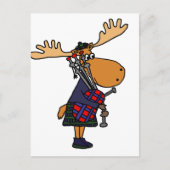 Funny Moose die Bagpipes speelt Briefkaart (Voorkant)