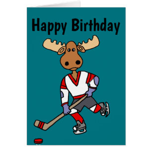 Funny Moose die Ice Hockey Cartoon speelt