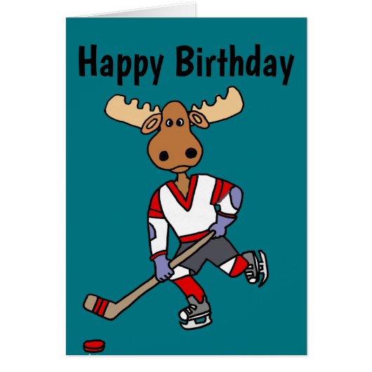 Funny Moose die Ice Hockey Cartoon speelt (Voorkant)