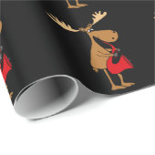 Funny Moose die Red Saxophone speelt Cadeaupapier (Rol Hoek)