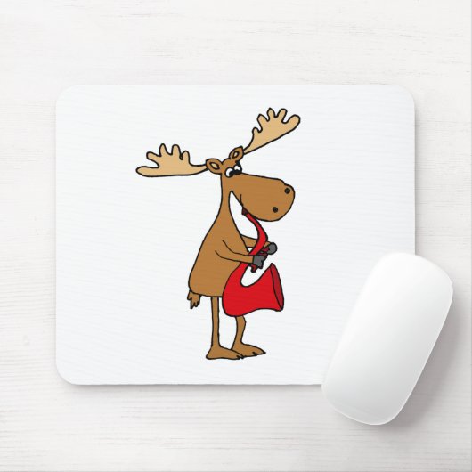 Funny Moose die Red Saxophone speelt Muismat (Met muis)