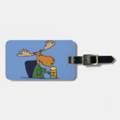 Funny Moose Drink Cartoon van bier Bagagelabel (Voorkant horizontaal)
