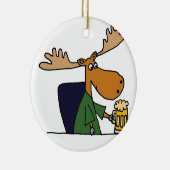 Funny Moose Drink Cartoon van bier Keramisch Ornament (Rechts)