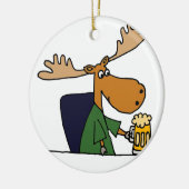 Funny Moose Drink Cartoon van bier Keramisch Ornament (Links)
