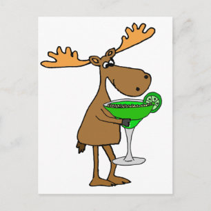 Funny Moose Drink Margarita Artwork Briefkaart