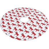 Funny Moose en Mistletoe Holiday Kerstboom Rok (Gekanteld)