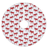 Funny Moose en Mistletoe Holiday Kerstboom Rok (Voorkant)