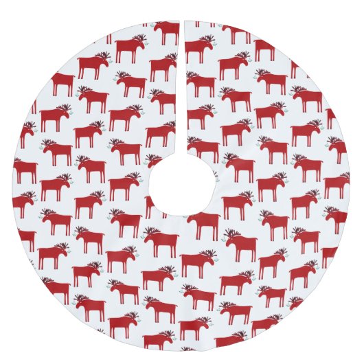 Funny Moose en Mistletoe Holiday Kerstboom Rok (Voorkant)